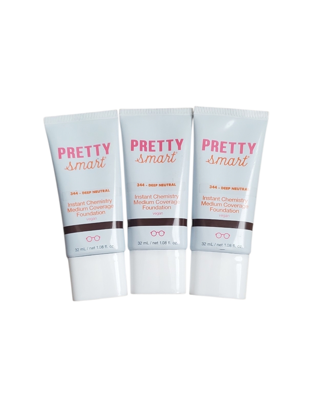 (3) Pretty Smart Instant Chemistry Medium Coverage Foundation Deep Neutral (344)